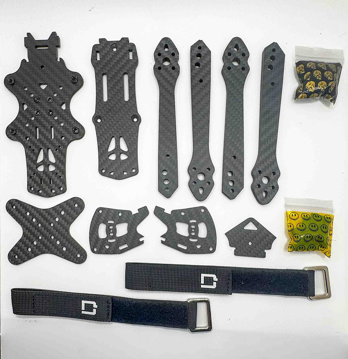 ILLmatic 5" Freestyle Frame by DamagD and Sayword FPV front shot. TANQ. Vannystyle. ERA frame. Flipswitch. Superfly. Syncmode. Beginner frame. Drone. Carbon fiber drone frame. Freestyle FPV. Intermediate frame. Competition ready drone frame.