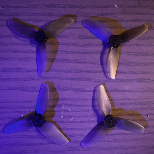 Micro drone prop set HQProp T2.2X1.6X3GR, 3-blade design for thrust and control in tight FPV flying environments.