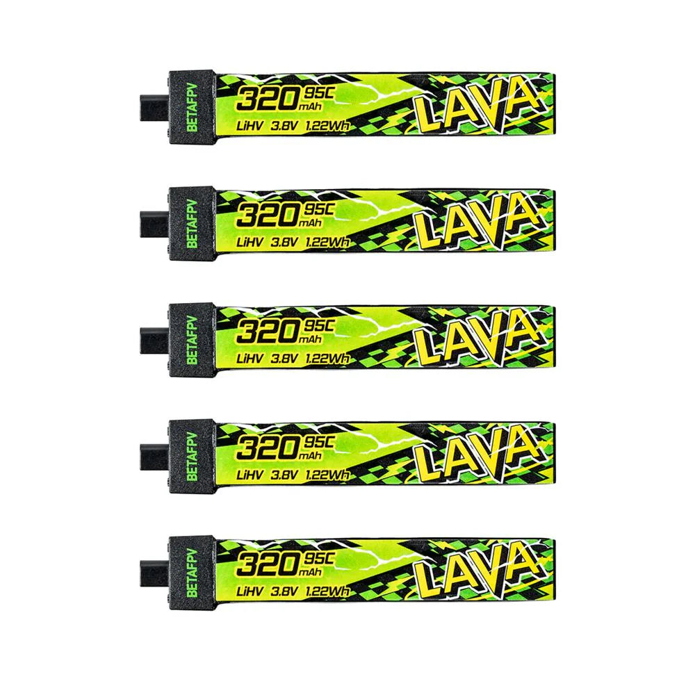 BetaFPV LAVA II 1S 320mAh 4.35v HV 95C BT2.0 Battery (5PCS)
